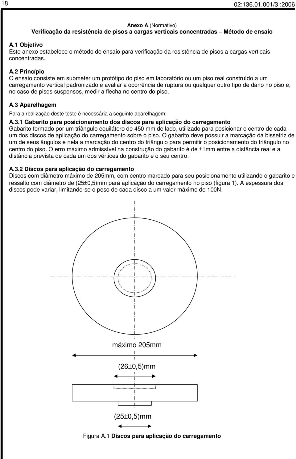 2 Princípio O ensaio consiste em submeter um protótipo do piso em laboratório ou um piso real construído a um carregamento vertical padronizado e avaliar a ocorrência de ruptura ou qualquer outro