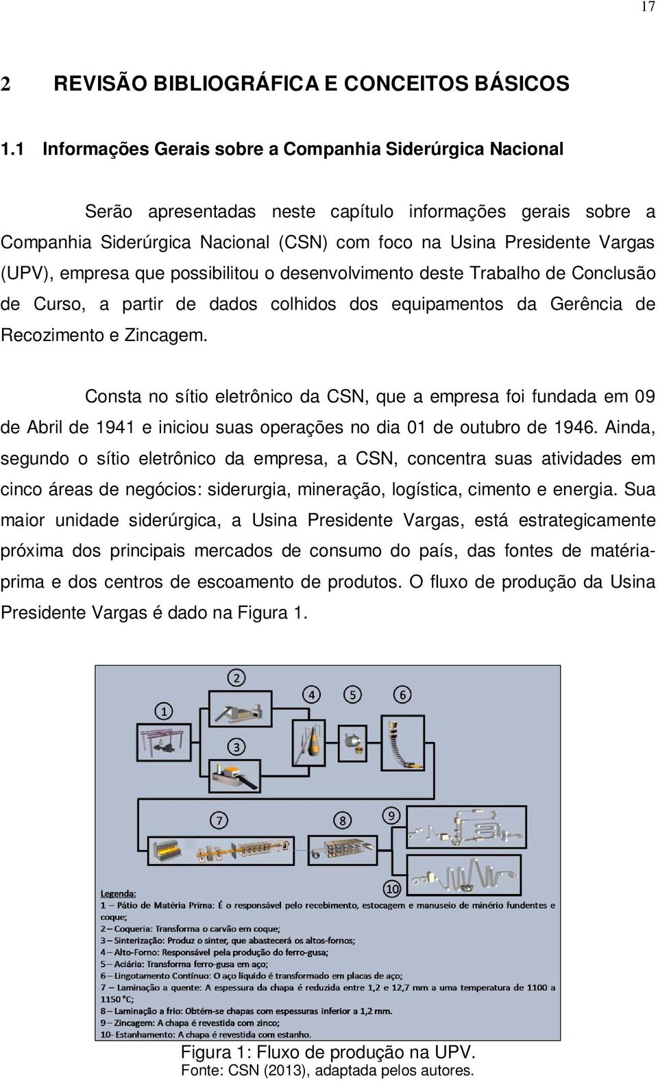 (UPV), empresa que possibilitou o desenvolvimento deste Trabalho de Conclusão de Curso, a partir de dados colhidos dos equipamentos da Gerência de Recozimento e Zincagem.