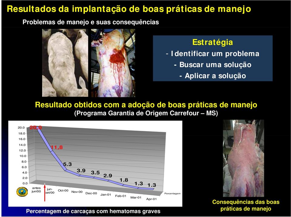 Carrefour MS) 20.0 18.0 20,0 16.0 14.0 12.0 10.0 11,8 8.0 6.0 4.0 2.0 0.0 antes jun/00 5.3 3.9 3.5 2.9 1.8 1.3 1.