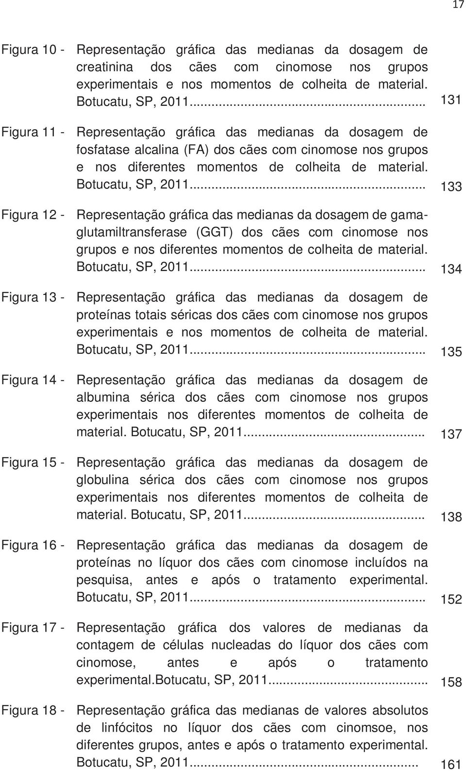 .. 133 Figura 12 - Representação gráfica das medianas da dosagem de gamaglutamiltransferase (GGT) dos cães com cinomose nos grupos e nos diferentes momentos de colheita de material.