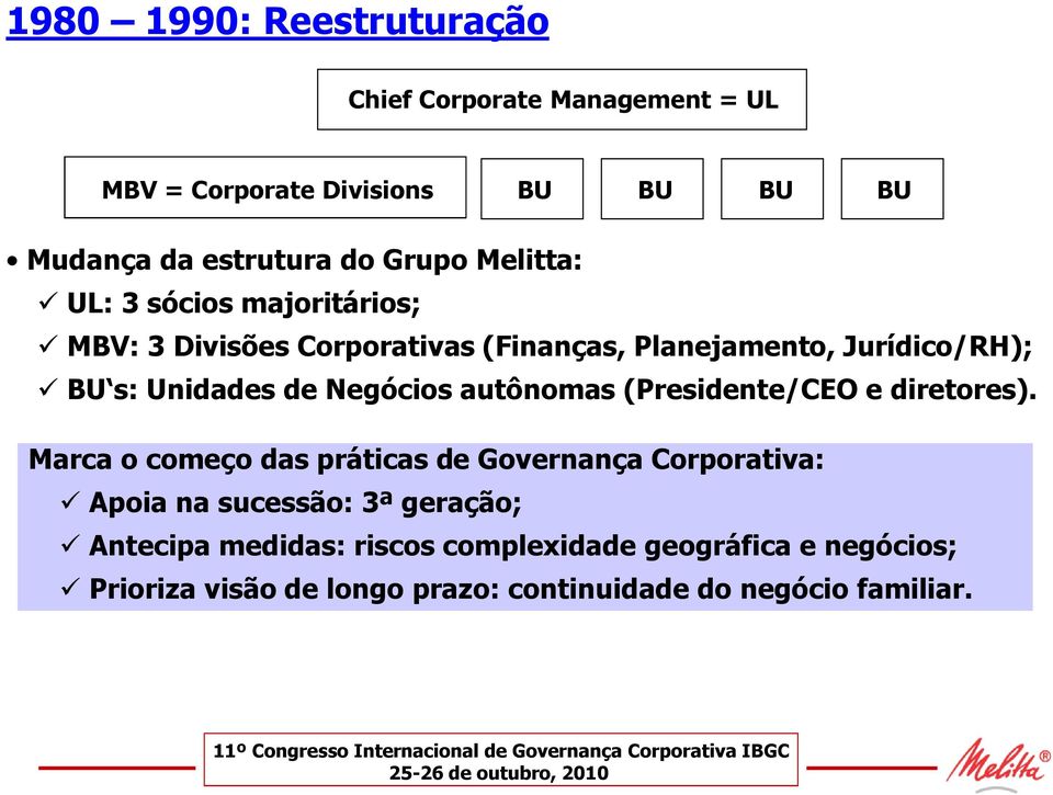 Negócios autônomas (Presidente/CEO e diretores).