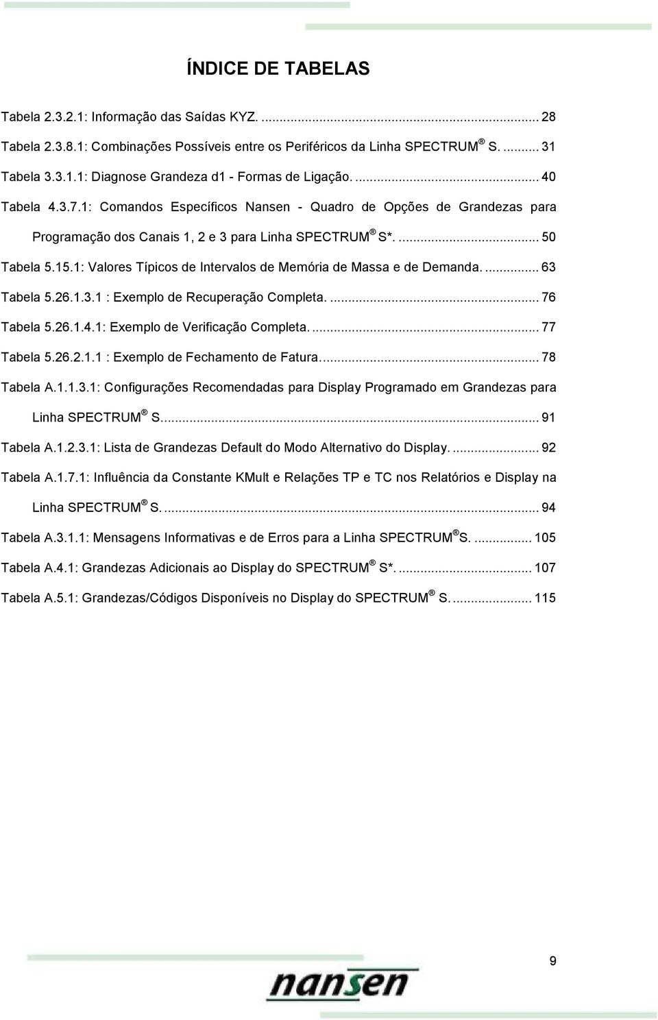 1: Valores Típicos de Intervalos de Memória de Massa e de Demanda.... 63 Tabela 5.26.1.3.1 : Exemplo de Recuperação Completa.... 76 Tabela 5.26.1.4.1: Exemplo de Verificação Completa.... 77 Tabela 5.