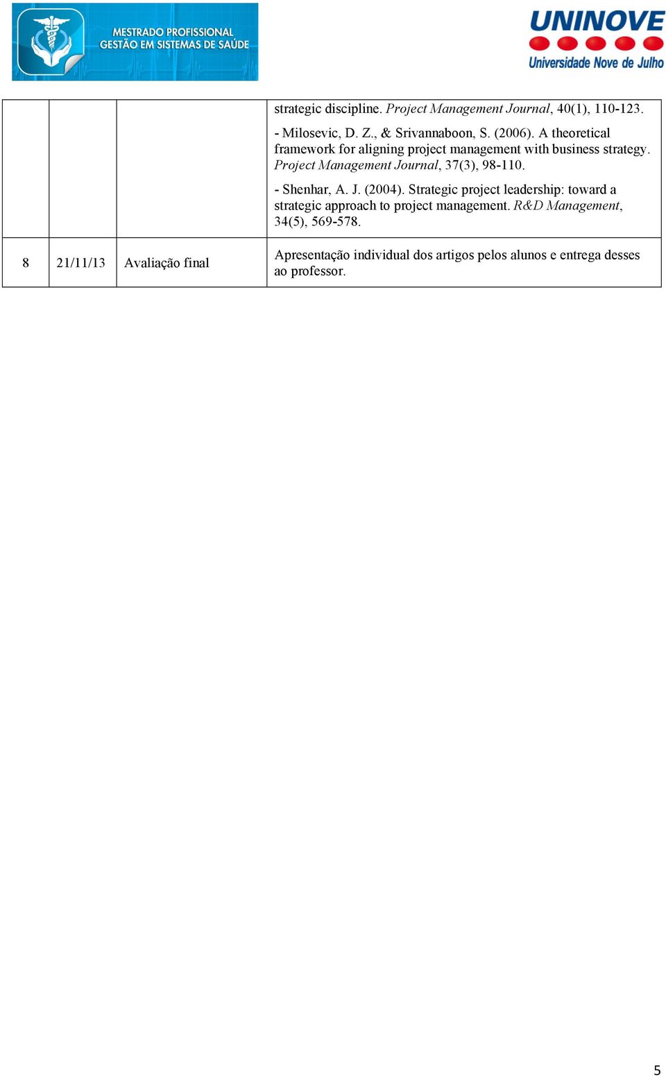 Project Management Journal, 37(3), 98-110. - Shenhar, A. J. (2004).