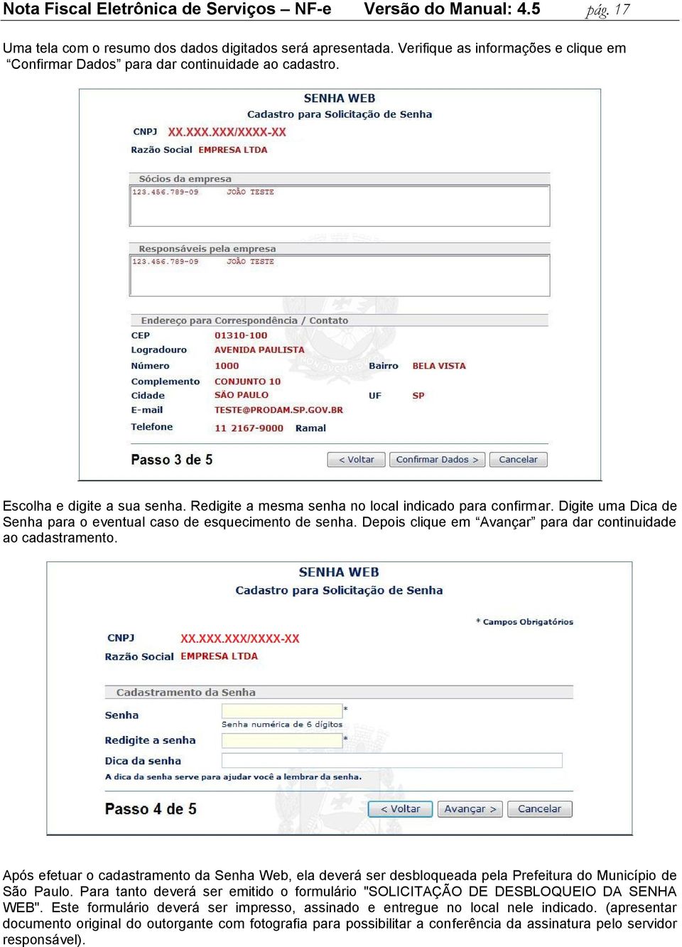 Digite uma Dica de Senha para o eventual caso de esquecimento de senha. Depois clique em Avançar para dar continuidade ao cadastramento.