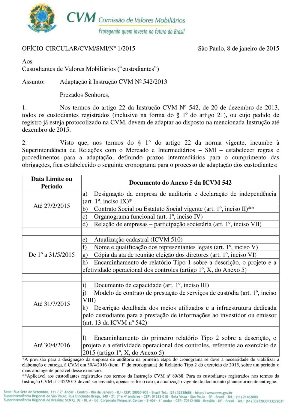 protocolizado na CVM, devem de adaptar ao disposto na mencionada Instrução até dezembro de 20