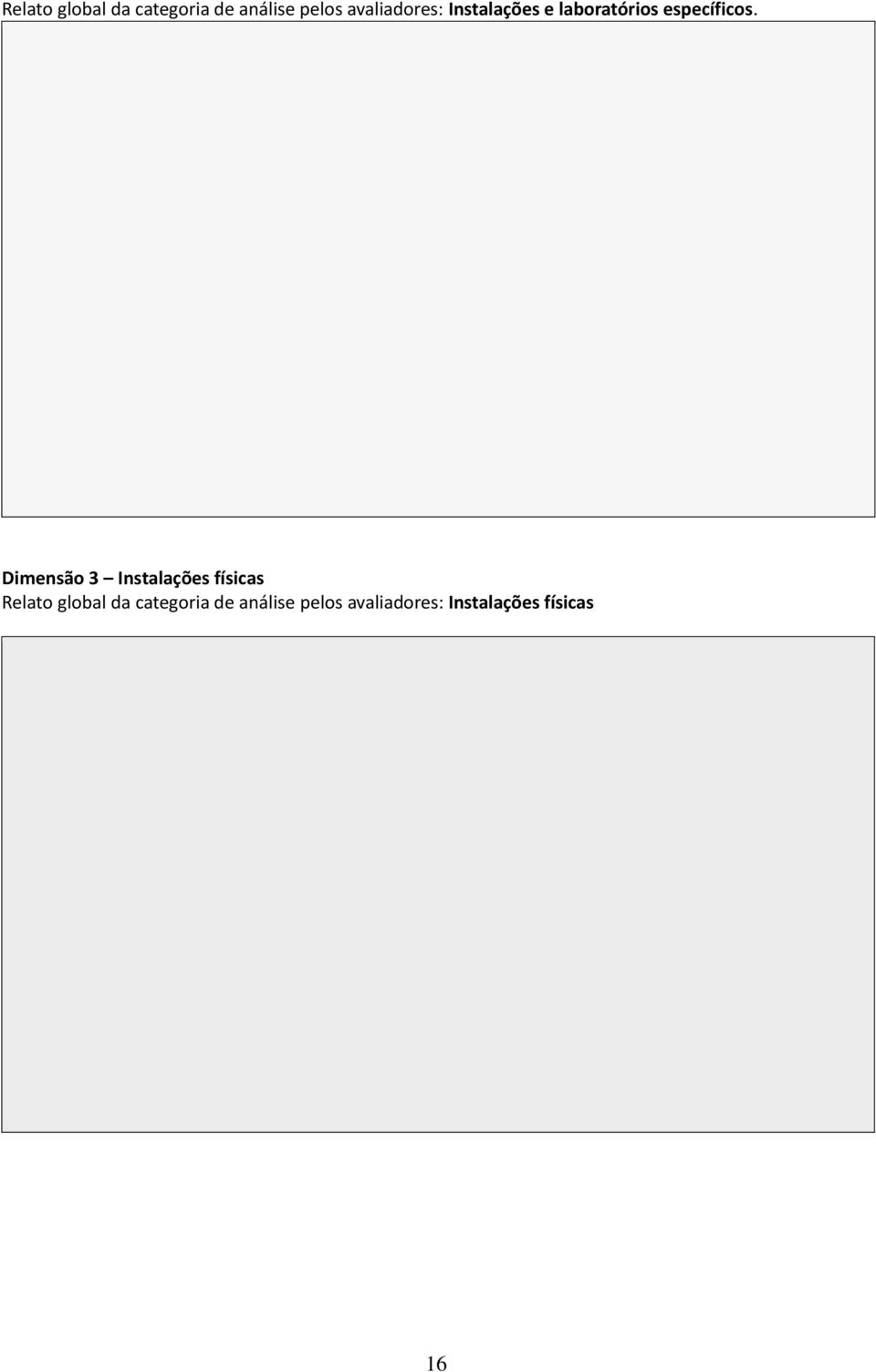 Dimensão 3 Instalações físicas  avaliadores: