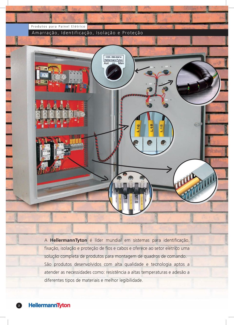 completa de produtos para montagem de quadros de comando.