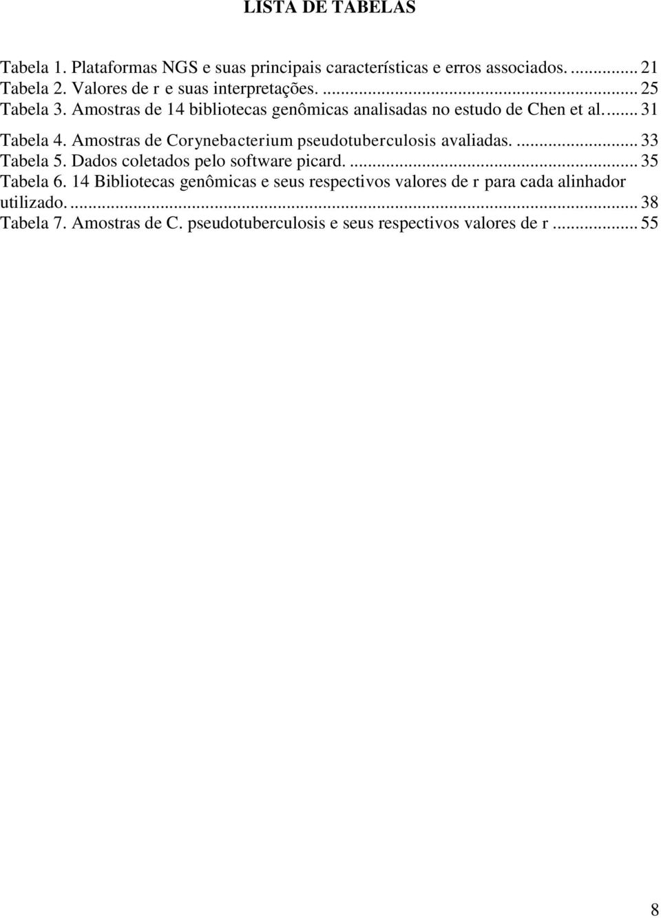 Amostras de Corynebacterium pseudotuberculosis avaliadas.... 33 Tabela 5. Dados coletados pelo software picard.... 35 Tabela 6.