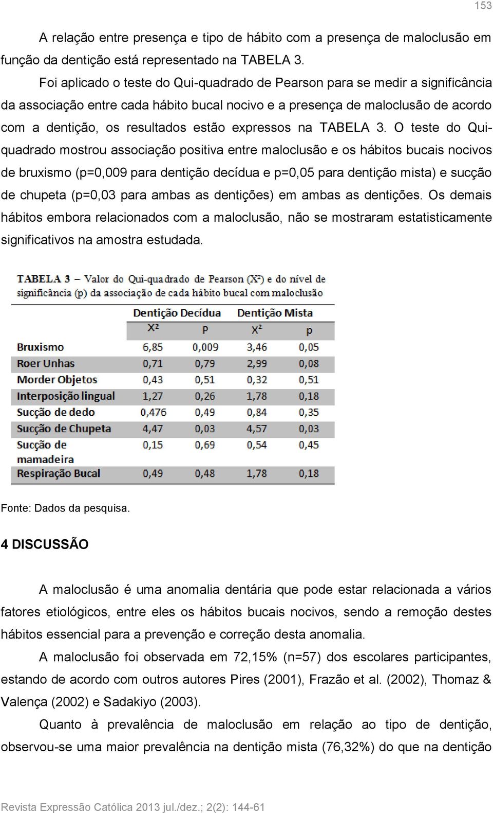 expressos na TABELA 3.