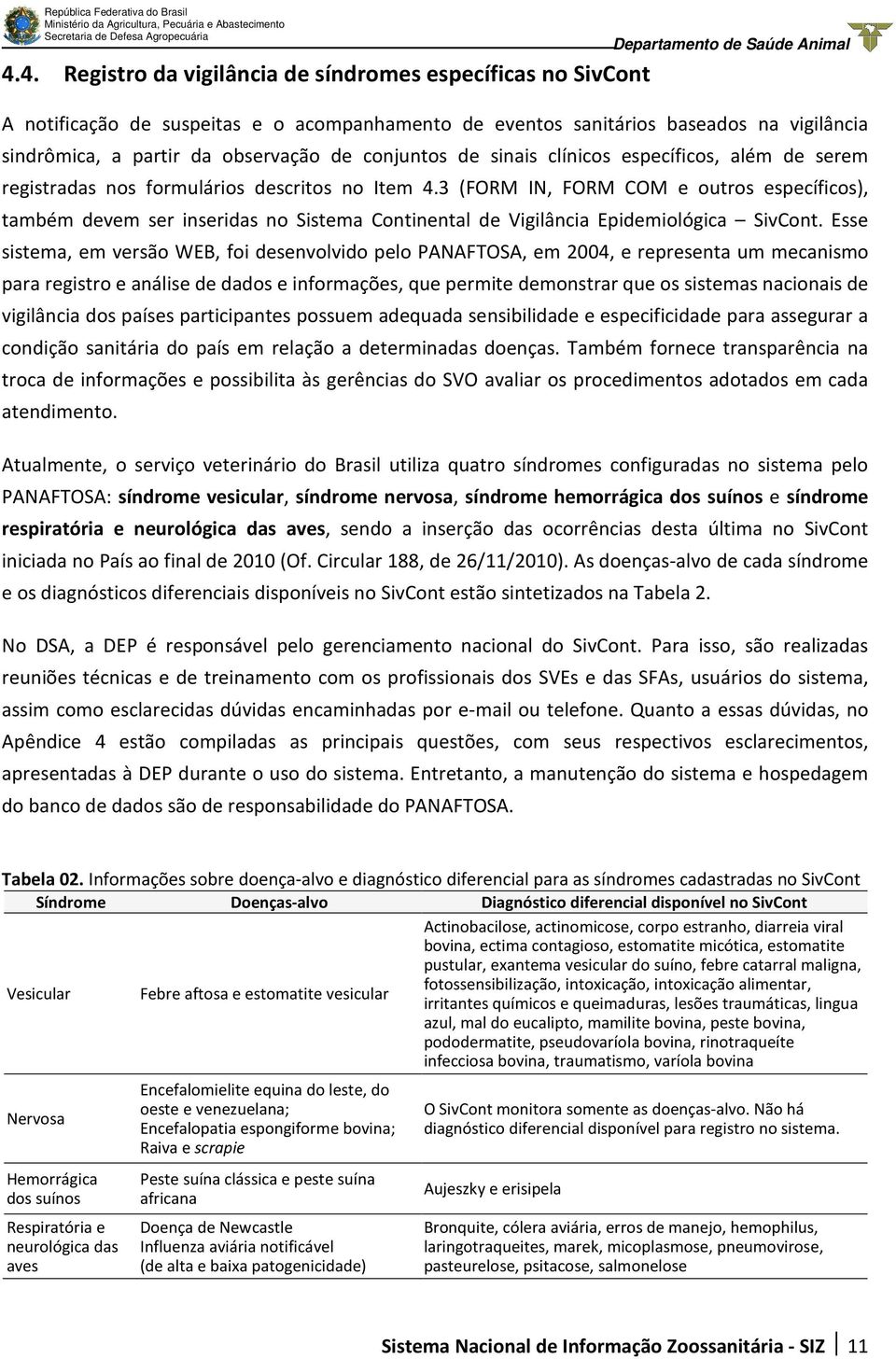 3 (FORM IN, FORM COM e outros específicos), também devem ser inseridas no Sistema Continental de Vigilância Epidemiológica SivCont.