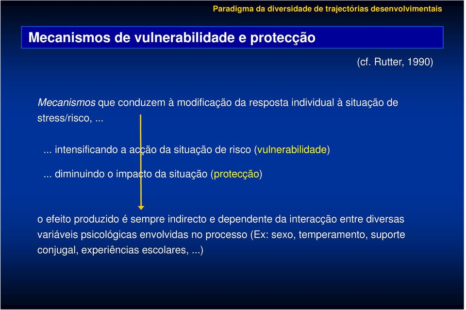 ..... intensificando a acção da situação de risco (vulnerabilidade).