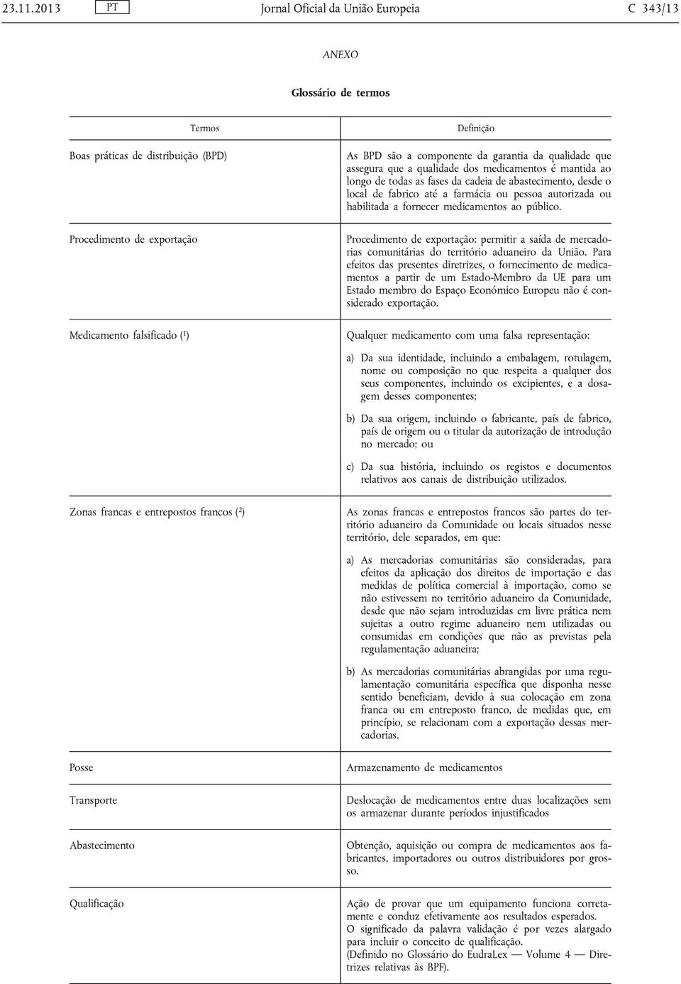 componente da garantia da qualidade que assegura que a qualidade dos medicamentos é mantida ao longo de todas as fases da cadeia de abastecimento, desde o local de fabrico até a farmácia ou pessoa