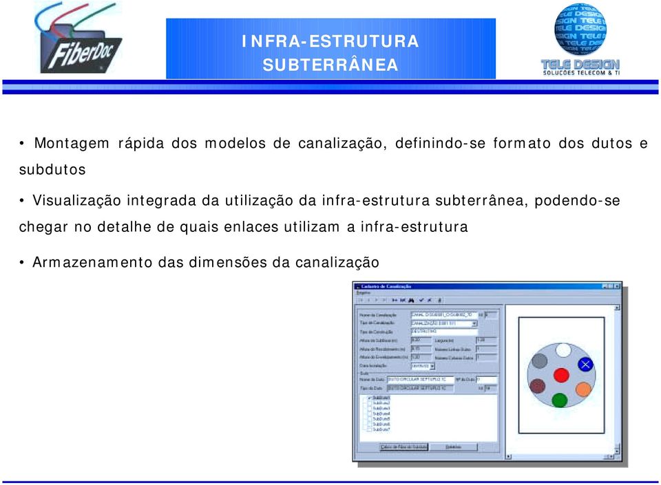 utilização da infra-estrutura subterrânea, podendo-se chegar no detalhe de