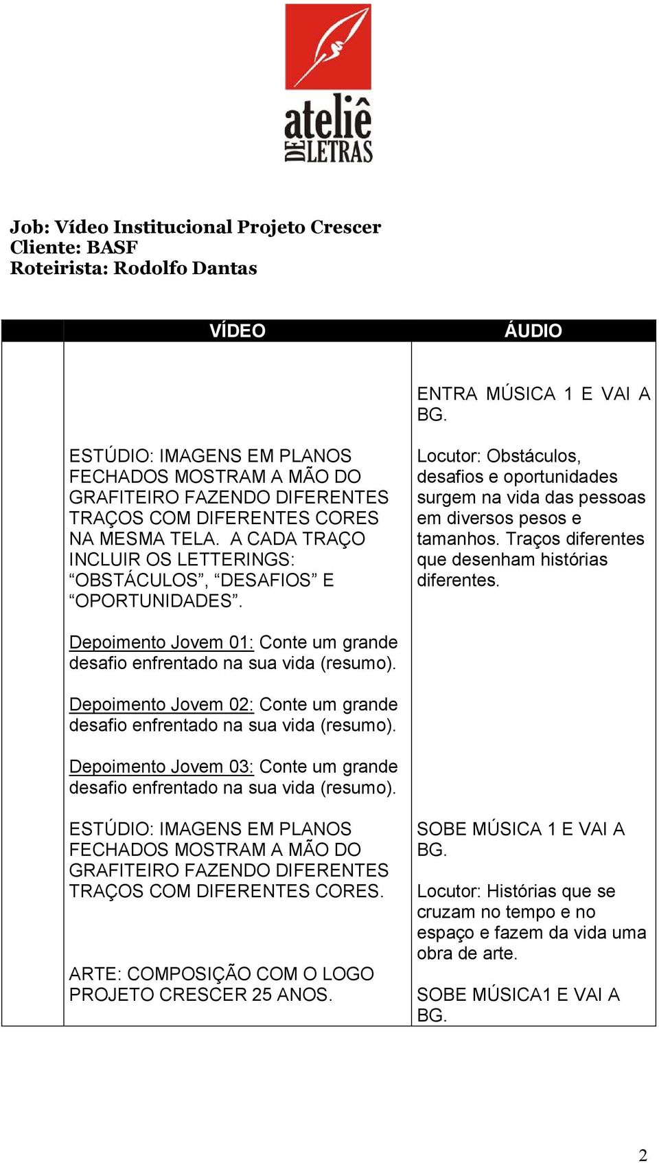 Locutor: Obstáculos, desafios e oportunidades surgem na vida das pessoas em diversos pesos e tamanhos. Traços diferentes que desenham histórias diferentes.