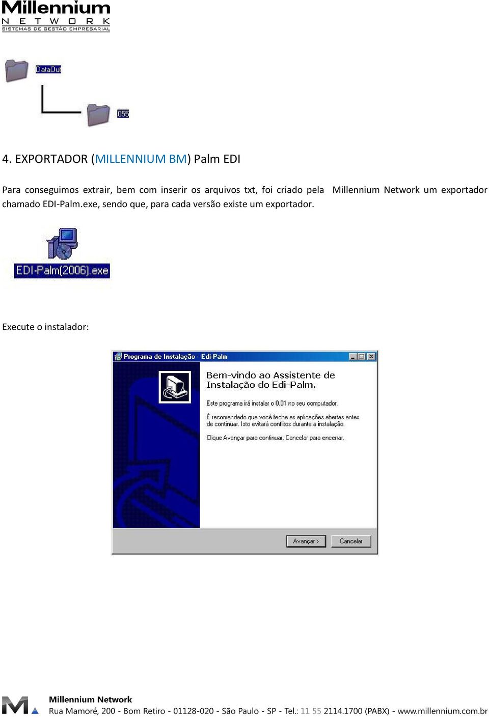 Millennium Network um exportador chamado EDI-Palm.