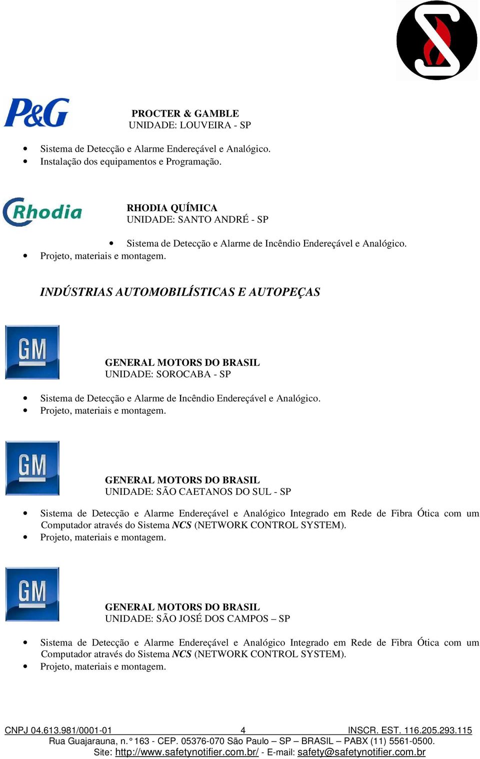 SP GENERAL MOTORS DO BRASIL UNIDADE: SÃO CAETANOS DO SUL - SP Computador através do Sistema NCS (NETWORK CONTROL SYSTEM).