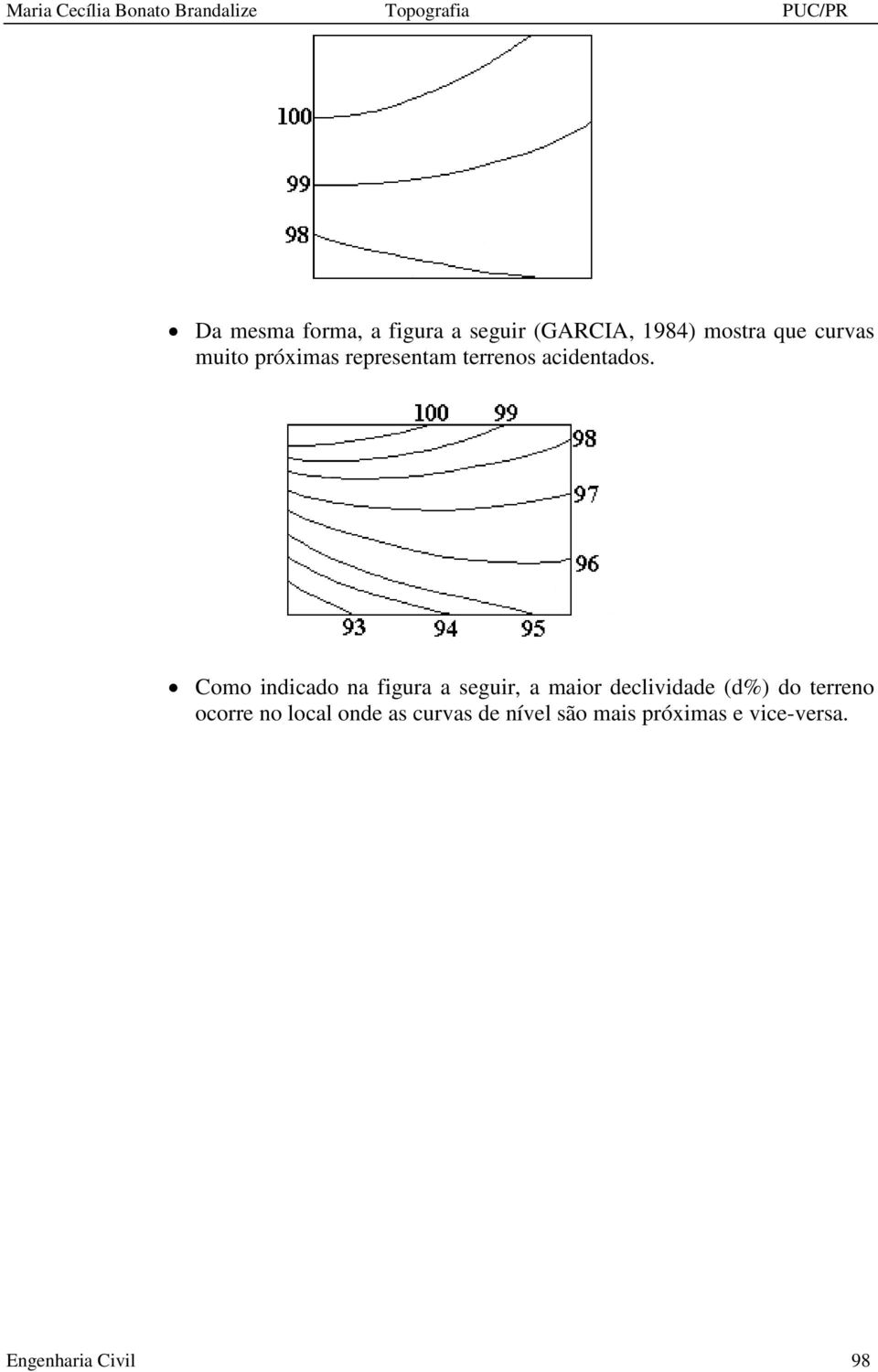 Como indicado na figura a seguir, a maior declividade (d%) do terreno