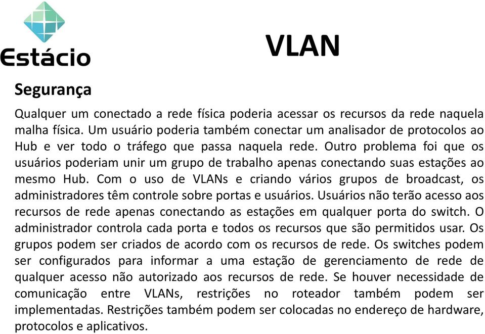 Outro problema foi que os usuários poderiam unir um grupo de trabalho apenas conectando suas estações ao mesmo Hub.