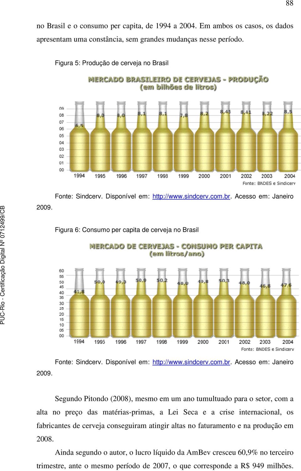 Acesso em: Janeiro Figura 6: Consumo per capita de cerveja no Brasil 2009.