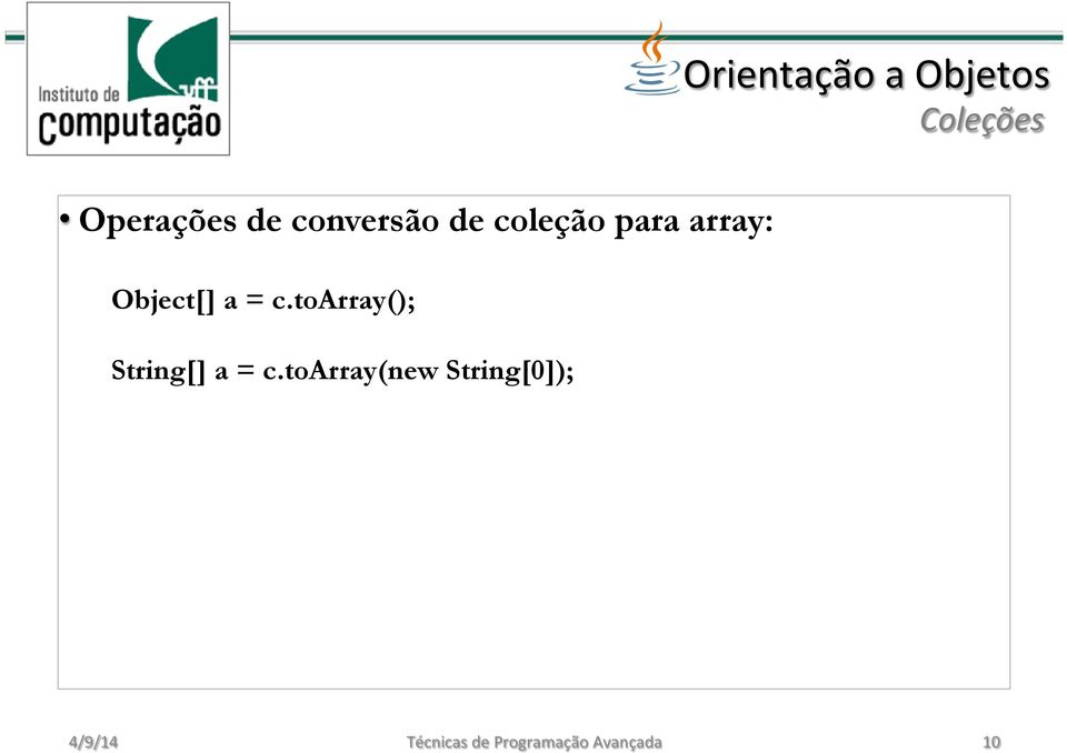 toarray(); String[] a = c.