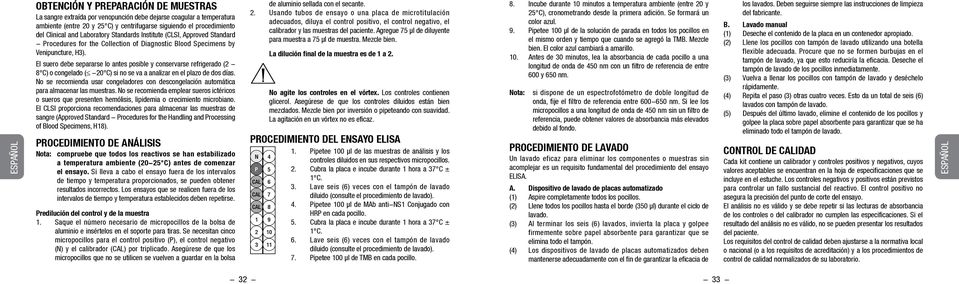 El suero debe separarse lo antes posible y conservarse refrigerado (2-8 C) o congelado ( -20 C) si no se va a analizar en el plazo de dos días.