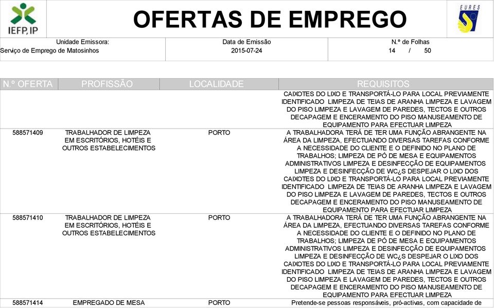 EQUIPAMENTO PARA EFECTUAR LIMPEZA A TRABALHADORA TERÁ DE TER UMA FUNÇÃO ABRANGENTE NA ÁREA DA LIMPEZA, EFECTUANDO DIVERSAS TAREFAS CONFORME A NECESSIDADE DO CLIENTE E O DEFINIDO NO PLANO DE