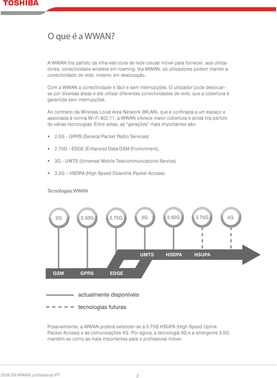 O utilizador pode deslocarse por diversas áreas e até utilizar diferentes conectividades de rede, que a cobertura é garantida sem interrupções.