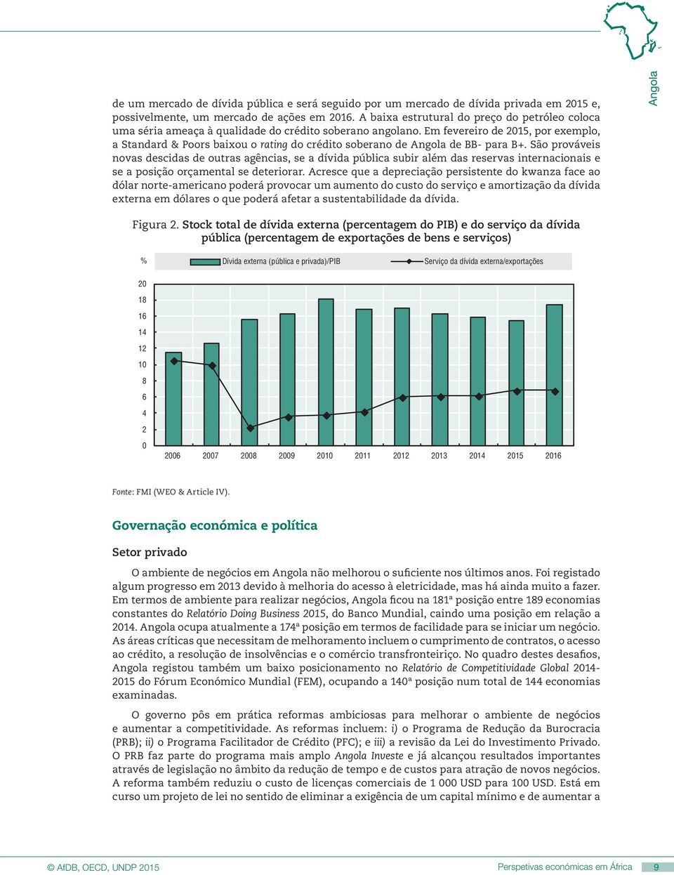 Em fevereiro de 2015, por exemplo, a Standard & Poors baixou o rating do crédito soberano de Angola de BB- para B+.