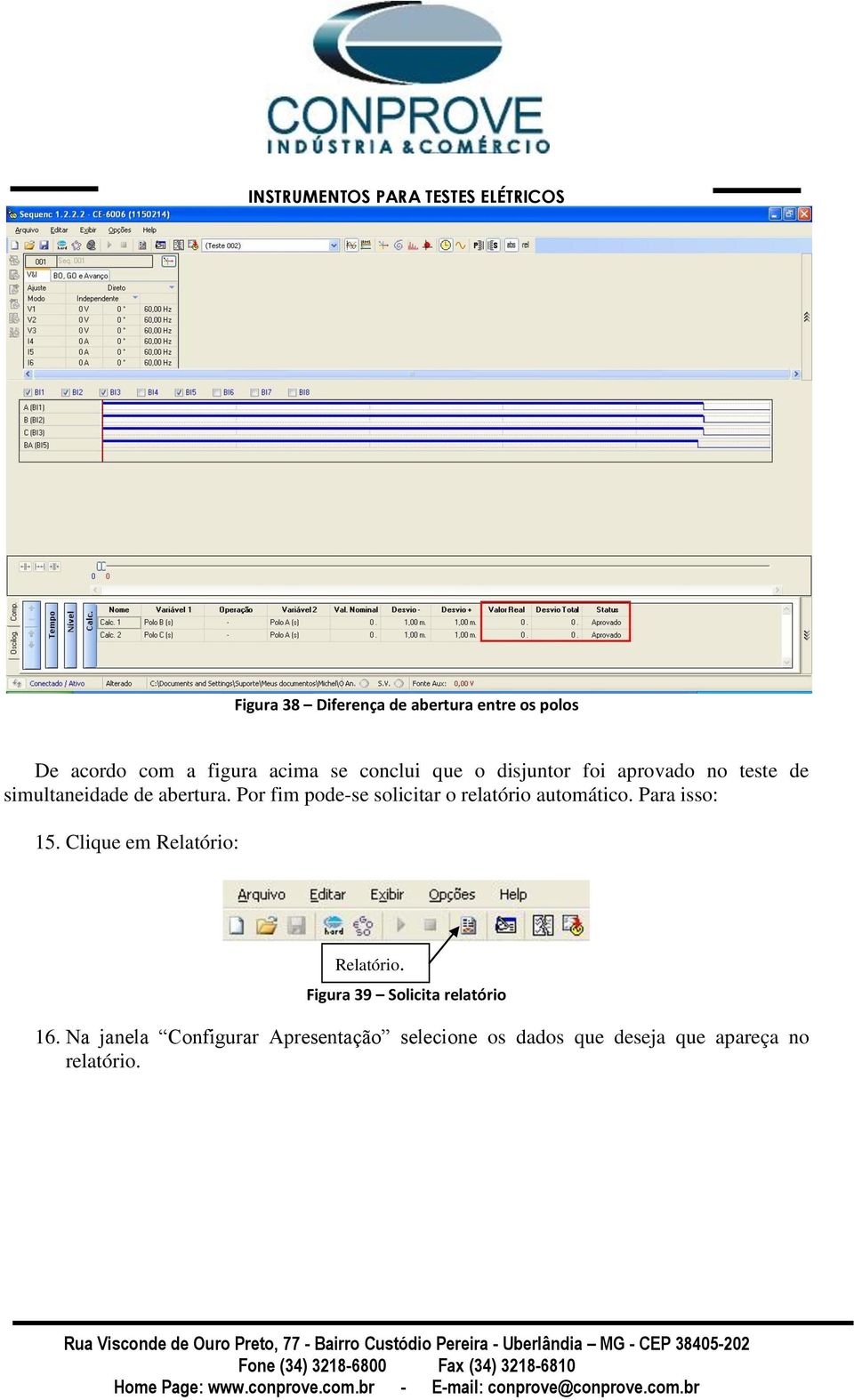 Por fim pode-se solicitar o relatório automático. Para isso: 15.