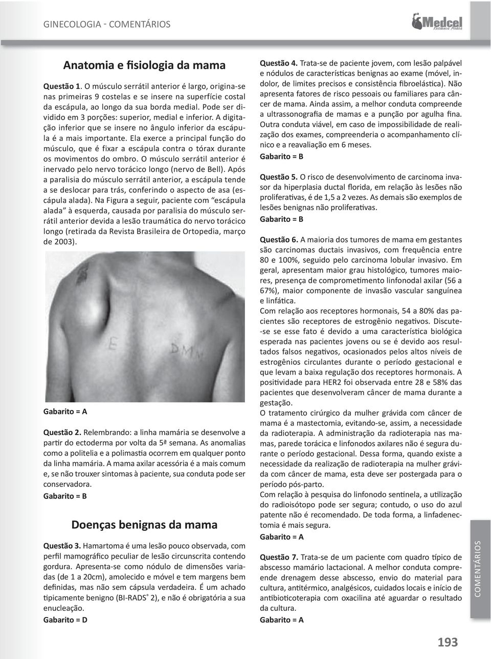 Pode ser dividido em 3 porções: superior, medial e inferior. A digitação inferior que se insere no ângulo inferior da escápula é a mais importante.