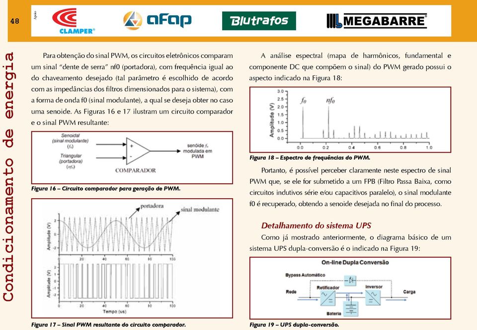 As Figuras 16 e 17 ilustram um circuito comparador e o sinal PWM resultante: Figura 16 Circuito comparador para geração de PWM.