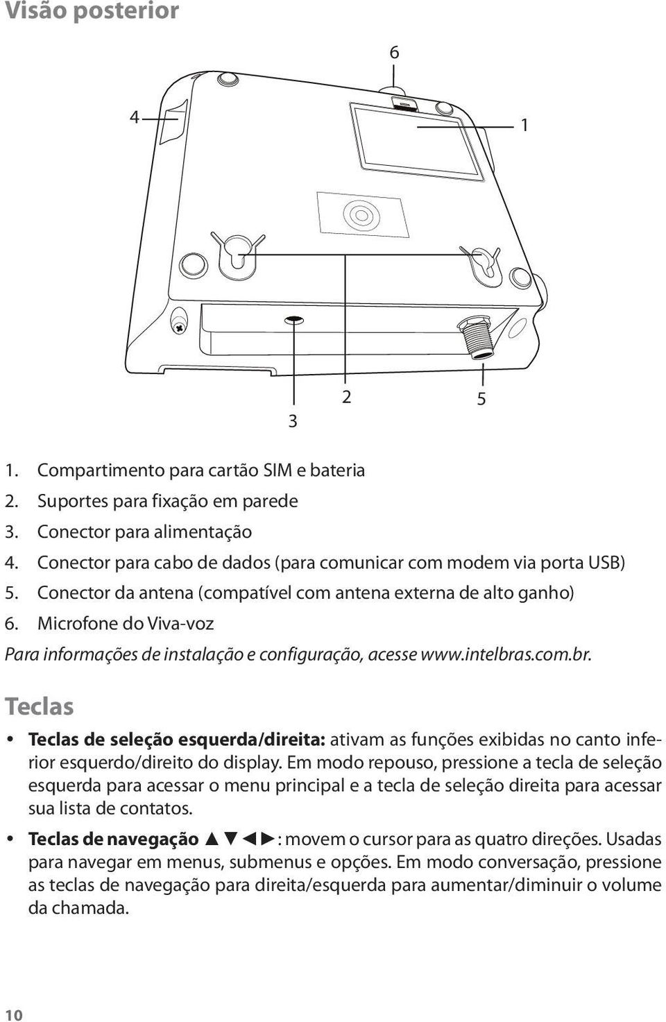 Microfone do Viva-voz Para informações de instalação e configuração, acesse www.intelbra