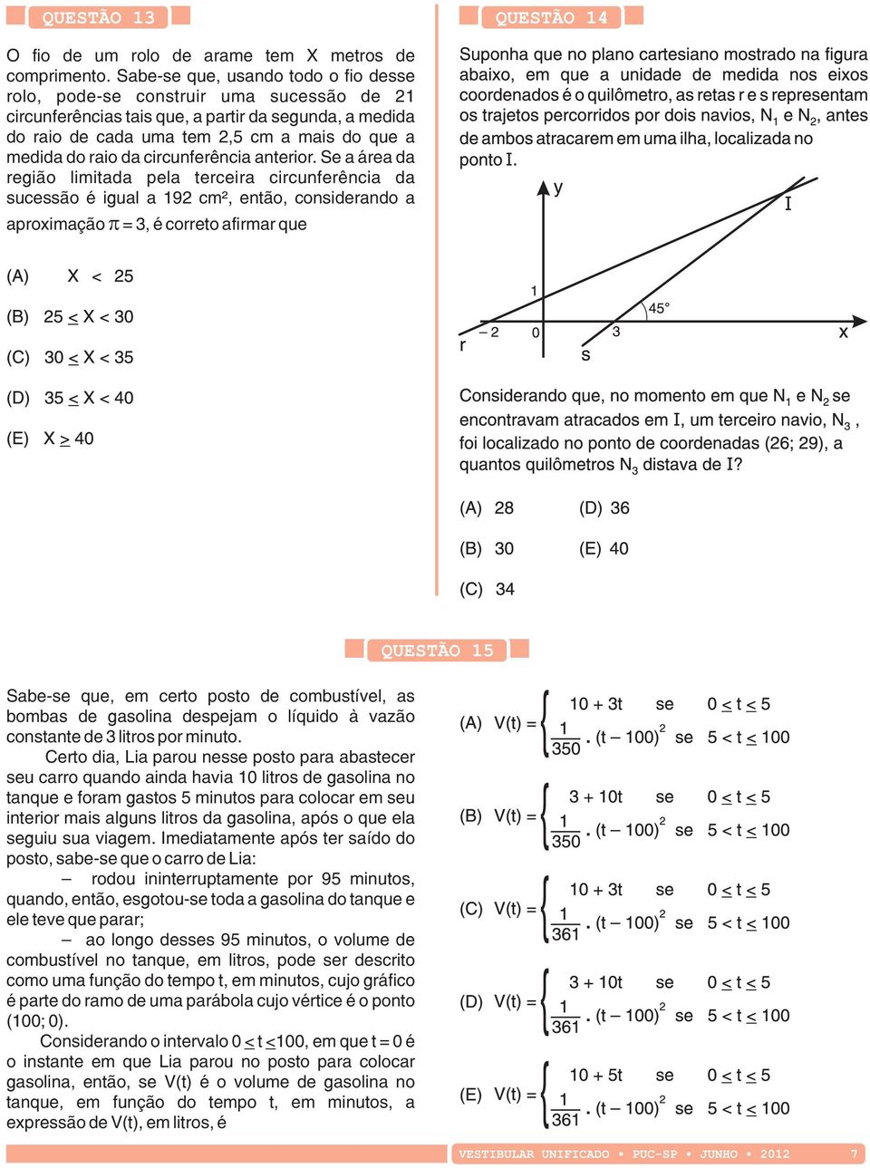 da circunferência anterior.