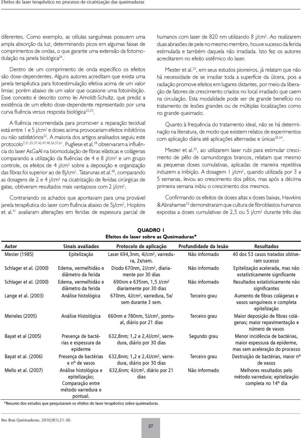 26.. Dentro de um comprimento de onda específico os efeitos são dose-dependentes.