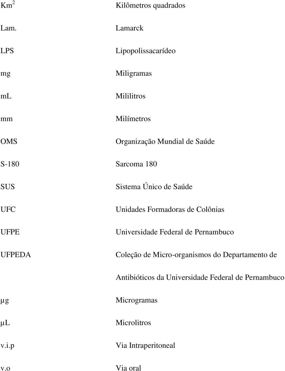 Organização Mundial de Saúde S-180 Sarcoma 180 SUS UFC UFPE UFPEDA Sistema Único de Saúde Unidades