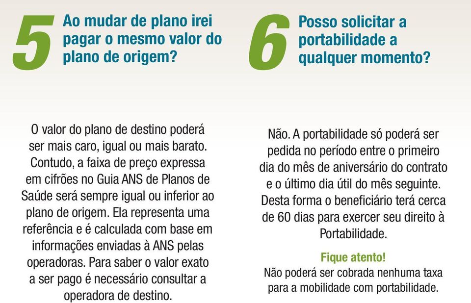 Ela representa uma referência e é calculada com base em informações enviadas à ANS pelas operadoras. Para saber o valor exato a ser pago é necessário consultar a operadora de destino. Não.