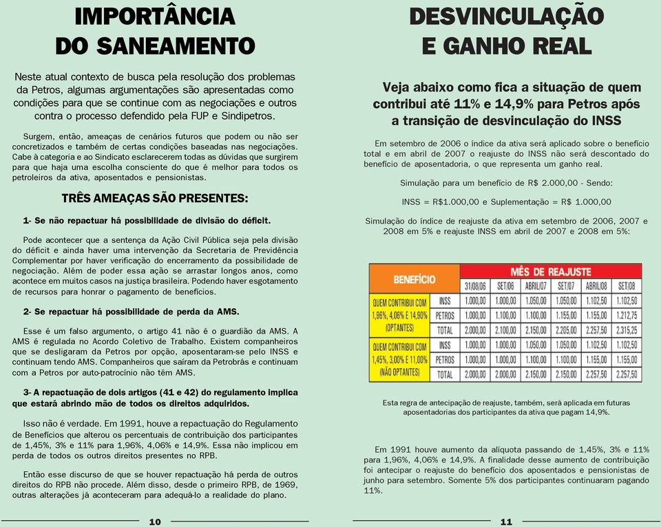 Cabe à categoria e ao Sindicato esclarecerem todas as dúvidas que surgirem para que haja uma escolha consciente do que é melhor para todos os petroleiros da ativa, aposentados e pensionistas.