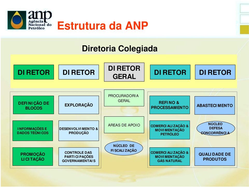 AREAS DE APOIO COMERCIALIZAÇÃO & MOVIMENTAÇÃO PETRÓLEO NÚCLEO DEFESA CONCORRÊNCIA PROMOÇÃO LICITAÇÃO CONTROLE DAS