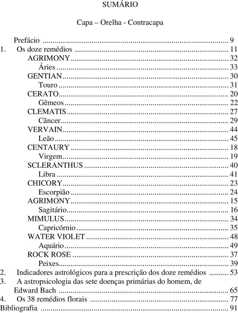 .. 15 Sagitário... 16 MIMULUS... 34 Capricórnio... 35 WATER VIOLET... 48 Aquário... 49 ROCK ROSE... 37 Peixes... 39 2.