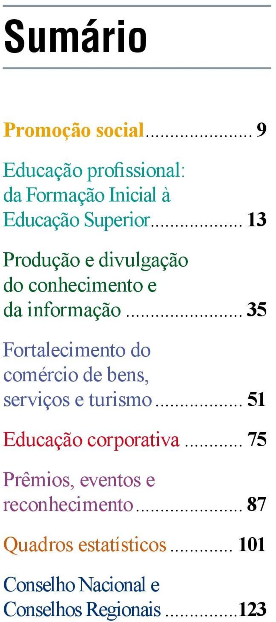 .. 35 Fortalecimento do comércio de bens, serviços e turismo... 51 Educação corporativa.