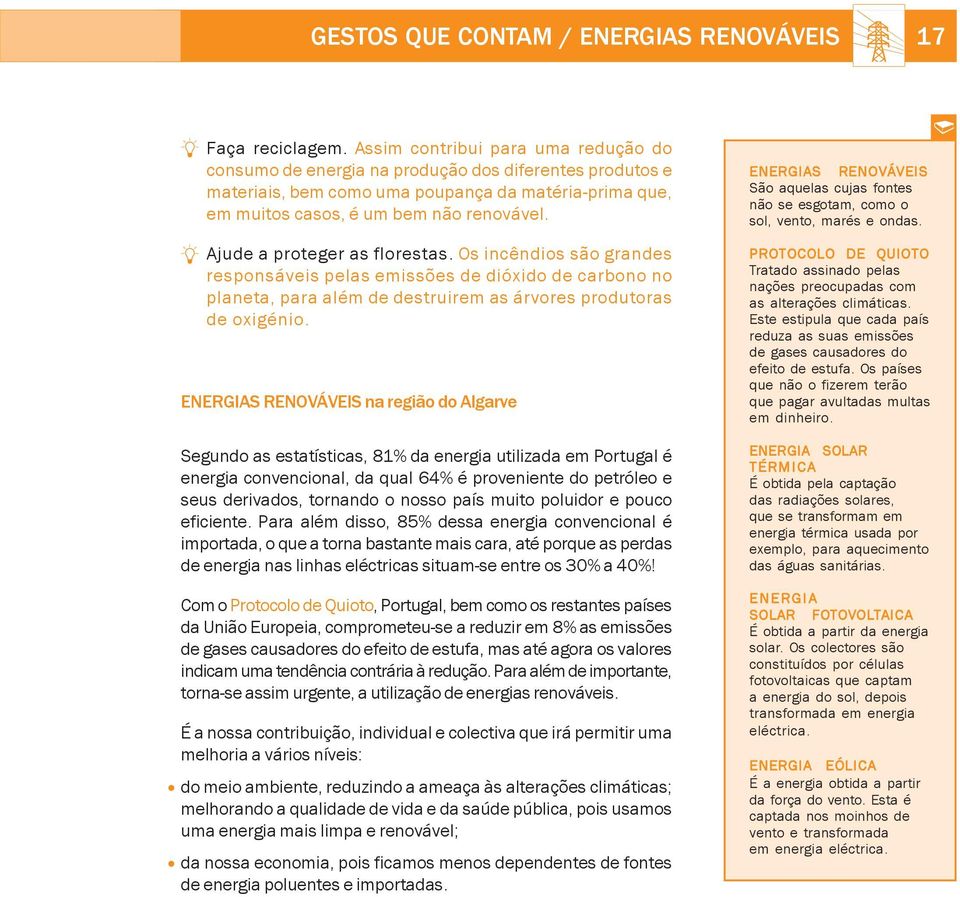 Ajude a proteger as florestas. Os incêndios são grandes responsáveis pelas emissões de dióxido de carbono no planeta, para além de destruirem as árvores produtoras de oxigénio.