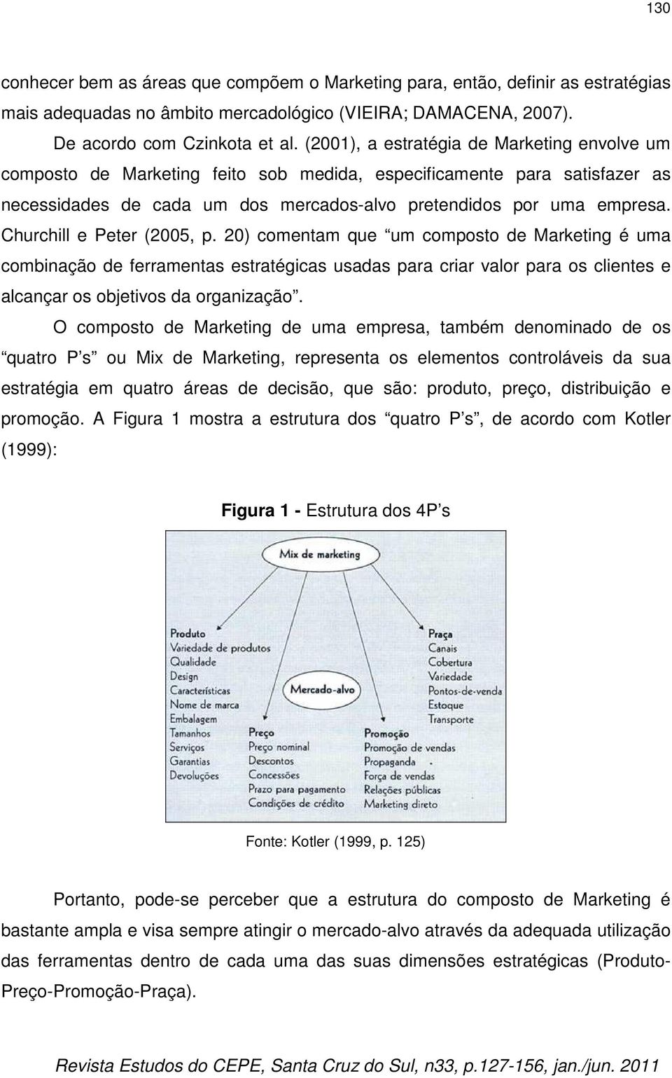 Churchill e Peter (2005, p. 20) comentam que um composto de Marketing é uma combinação de ferramentas estratégicas usadas para criar valor para os clientes e alcançar os objetivos da organização.