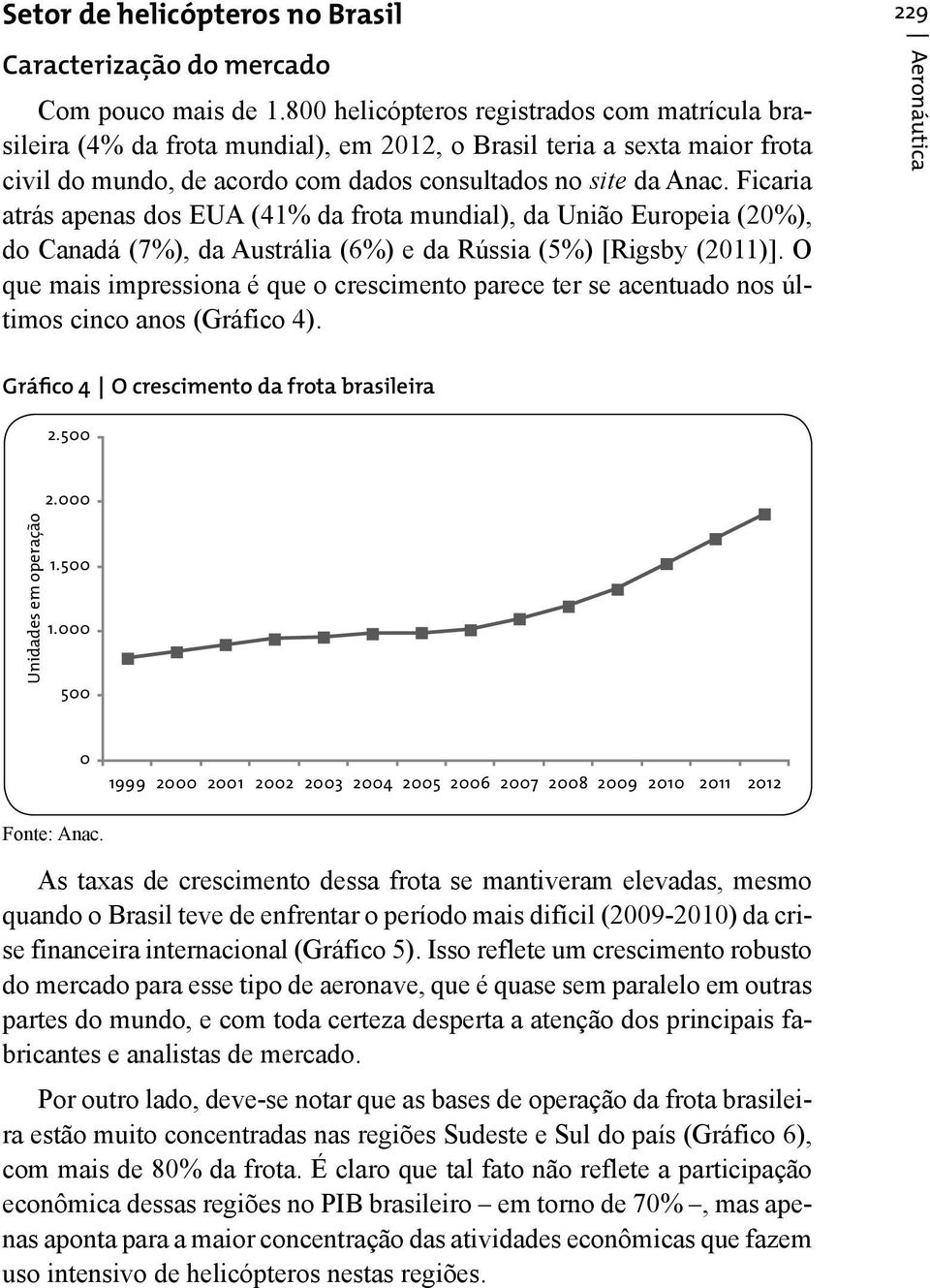 Ficaria atrás apenas dos EUA (41% da frota mundial), da União Europeia (20%), do Canadá (7%), da Austrália (6%) e da Rússia (5%) [Rigsby (2011)].