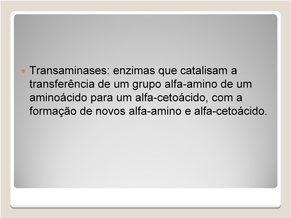 aminoácido para um alfa-cetoácido, com a