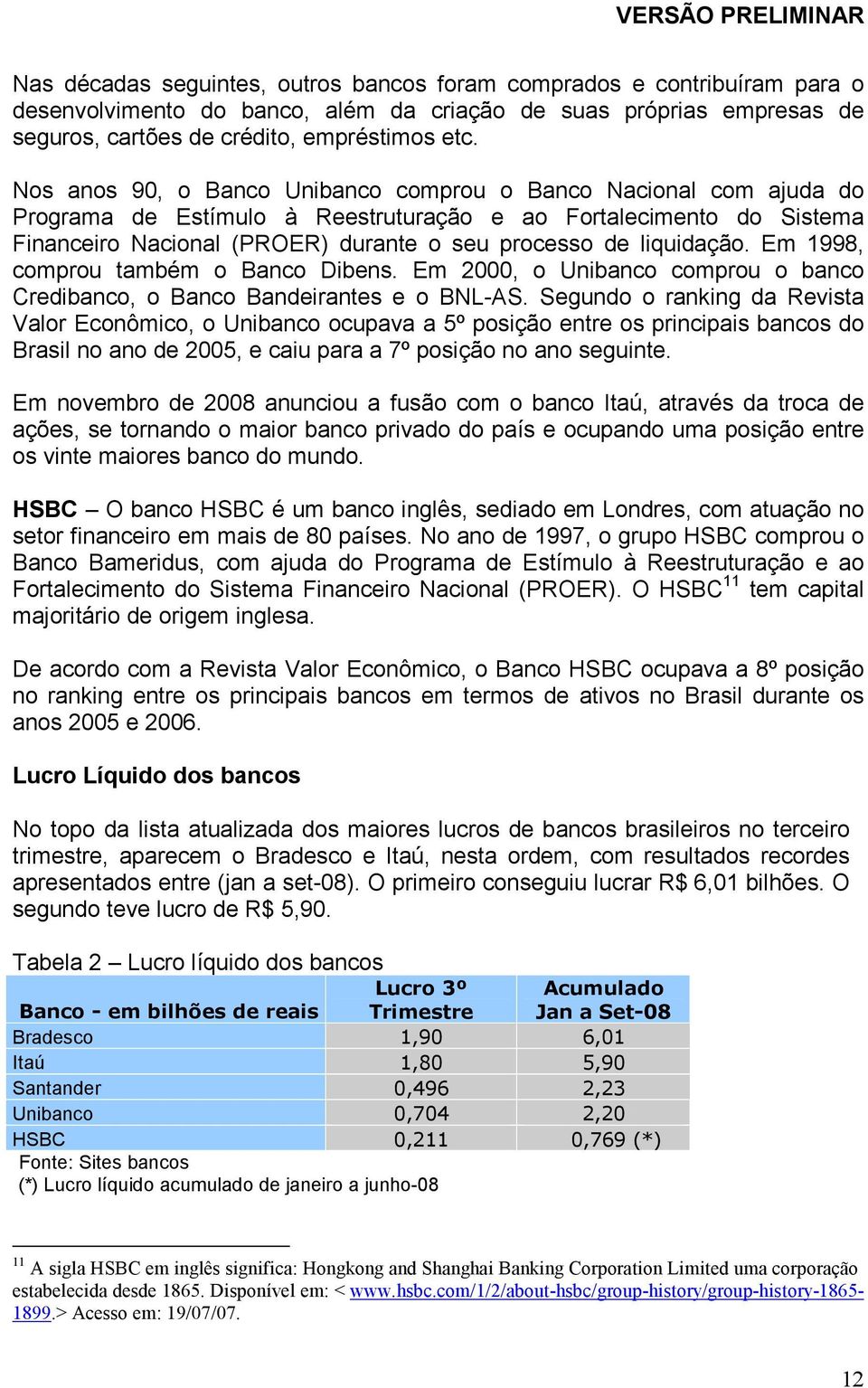 liquidação. Em 1998, comprou também o Banco Dibens. Em 2000, o Unibanco comprou o banco Credibanco, o Banco Bandeirantes e o BNL-AS.