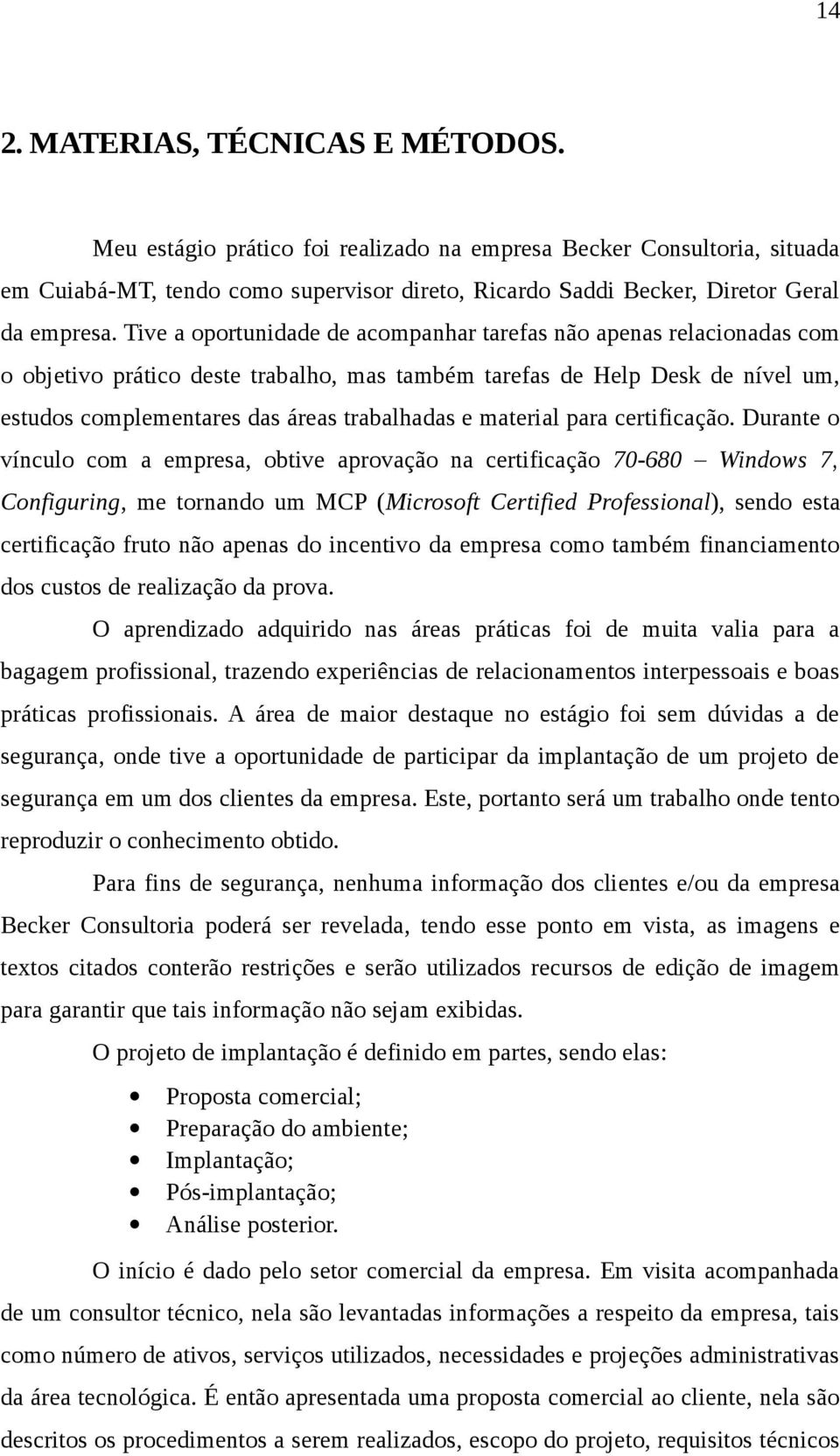 material para certificação.