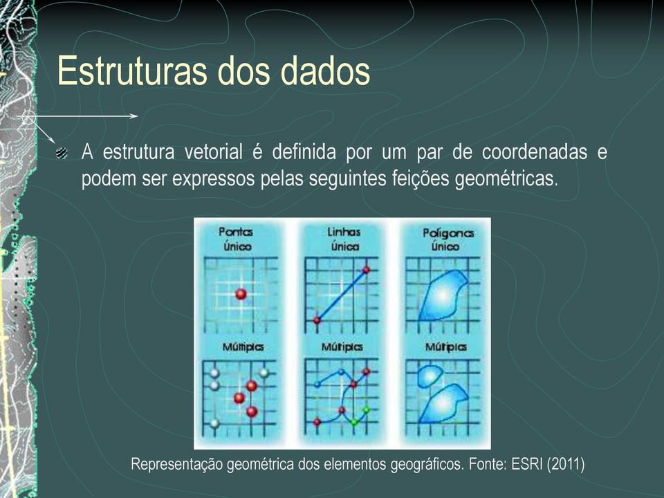 expressos pelas seguintes feições geométricas.