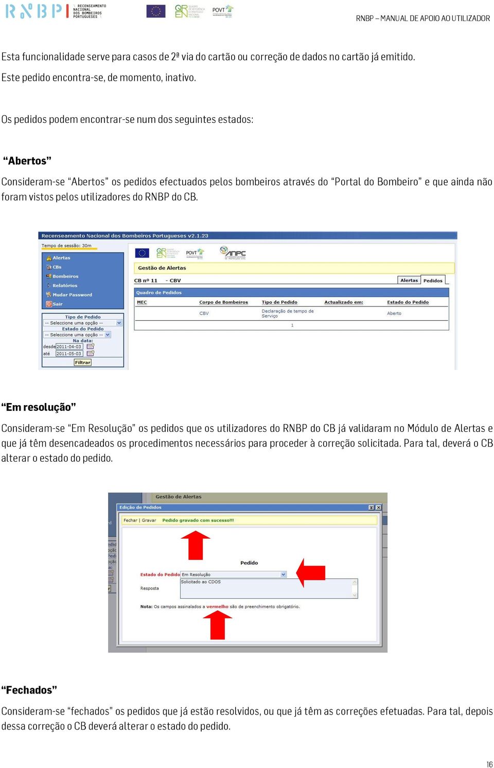 utilizadores do RNBP do CB.