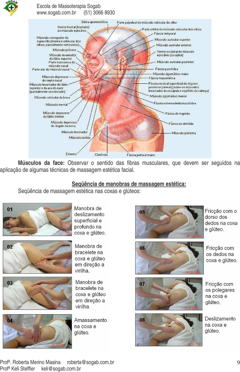 massagem estética facial.