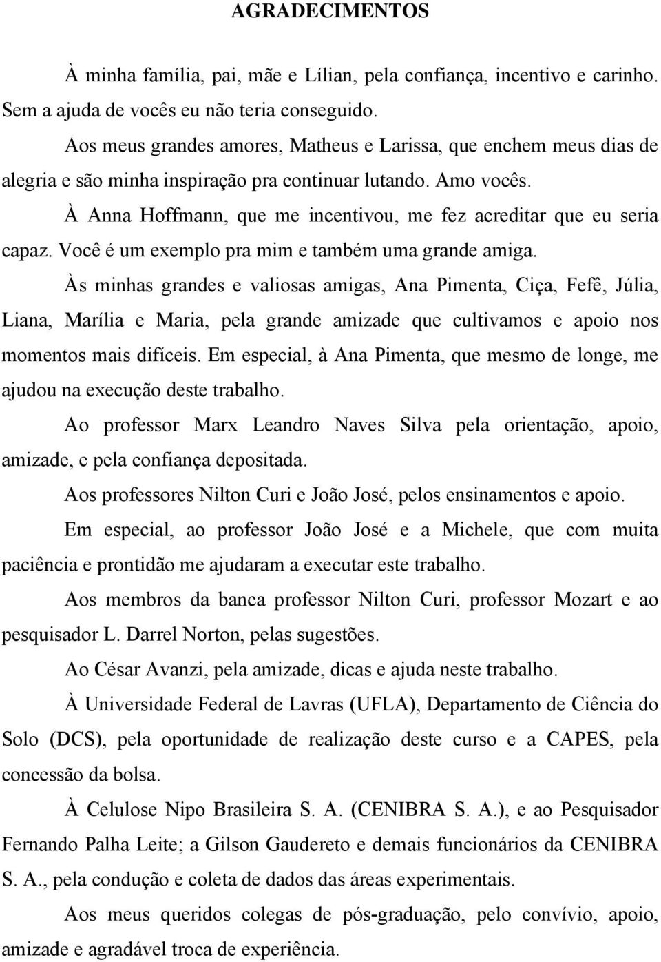 À Anna Hoffmann, que me incentivou, me fez acreditar que eu seria capaz. Você é um exemplo pra mim e também uma grande amiga.